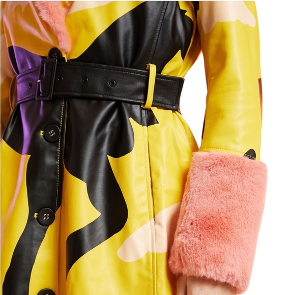 Desigual Yellow and Pink Trench Coat - Picture 2 of 9